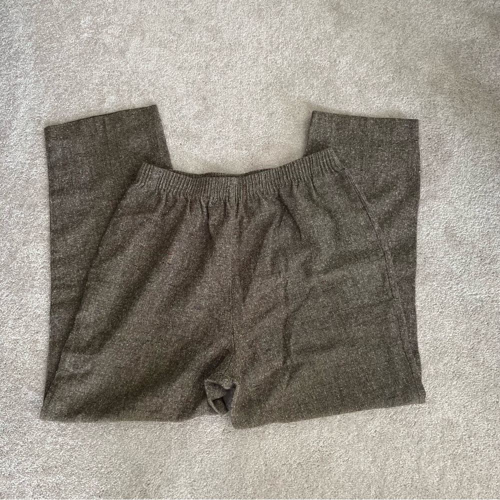 Women’s Vintage Alia Petites Speckled Herringbone Brown Pants - Picture 2 of 4
